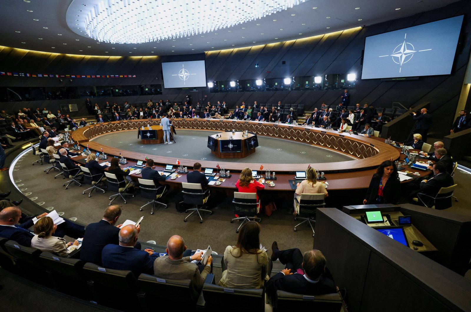 A general view of the venue for the NATO-Ukraine Commission meeting, during a NATO defense ministers&#039; meeting at the alliance&#039;s headquarters in Brussels, Belgium June 15, 2023. (Reuters Photo)