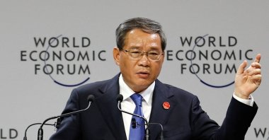Chinese Premier Li Qiang speaks at the opening session of the World Economic Forum's 14th Annual Meeting of the New Champions 2023, at the Meijiang Convention and Exhibition Centre in Tianjin, China, June 27, 2023. (Reuters Photo)