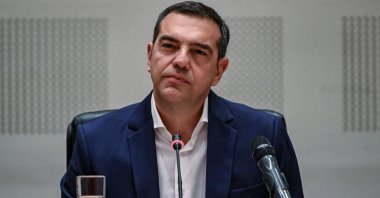 Leader of Greece&#039;s left-wing Syriza party Alexis Tsipras looks on as he delivers a speech declaring his resignation from the leadership of the party in Athens, Greece, June 29, 2023. (AFP Photo)