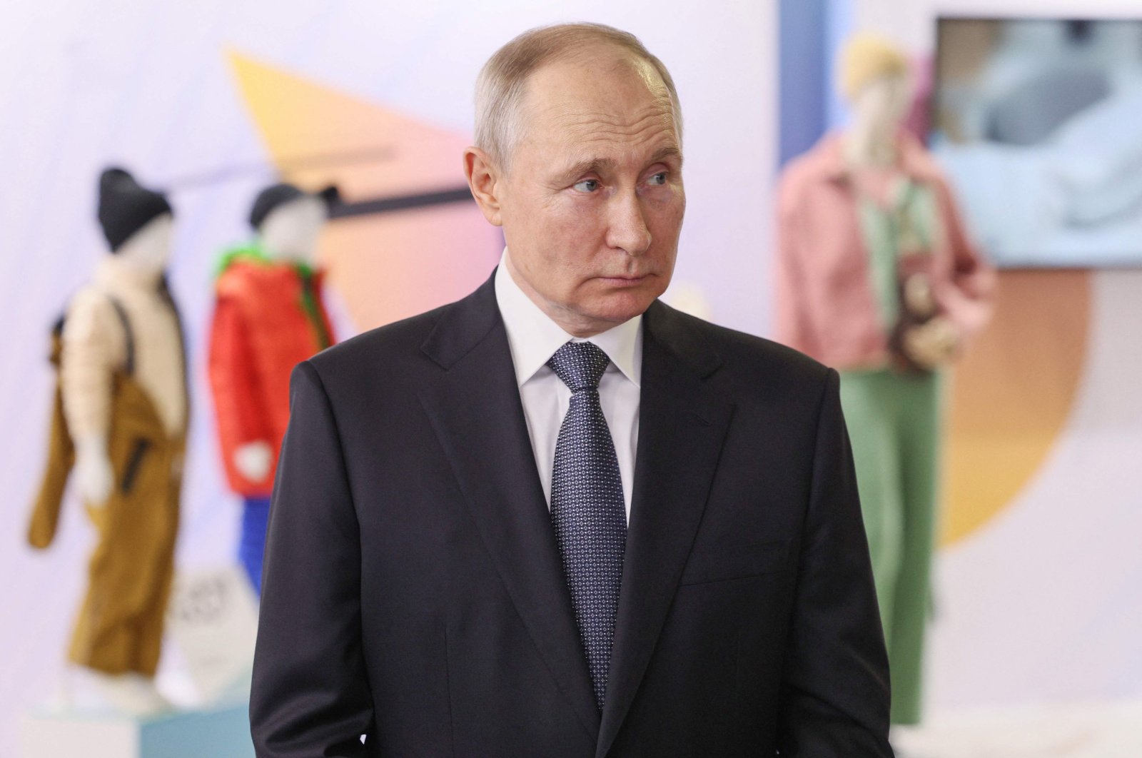 Russian President Vladimir Putin tours an exhibition, in Moscow, Russia, June 29, 2023. (AFP Photo)