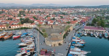The aerial view of the harbor in Seferihisar, Izmir, western Türkiye, June 26, 2023. (IHA Photo)