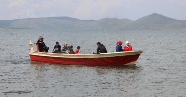 Tourists enjoy boat rides in Lake Balık during the Qurban Bayram, also known as Eid al-Adha, holiday, Ağrı, Türkiye, July 2, 2023. (AA Photo)