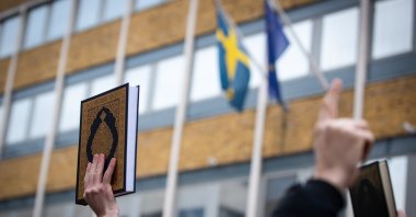 Protestors rally outside Sweden's Embassy in London against a Quran burning in Sweden, London, U.K., Jan. 28, 2023. (Shutterstock Photo)