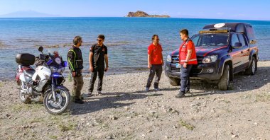 Ambulance service, motorized and UMKE teams are deployed in different parts of the city in order to intervene early in drowning incidents, Van, eastern Türkiye, July 2, 2023. (AA Photo)​
