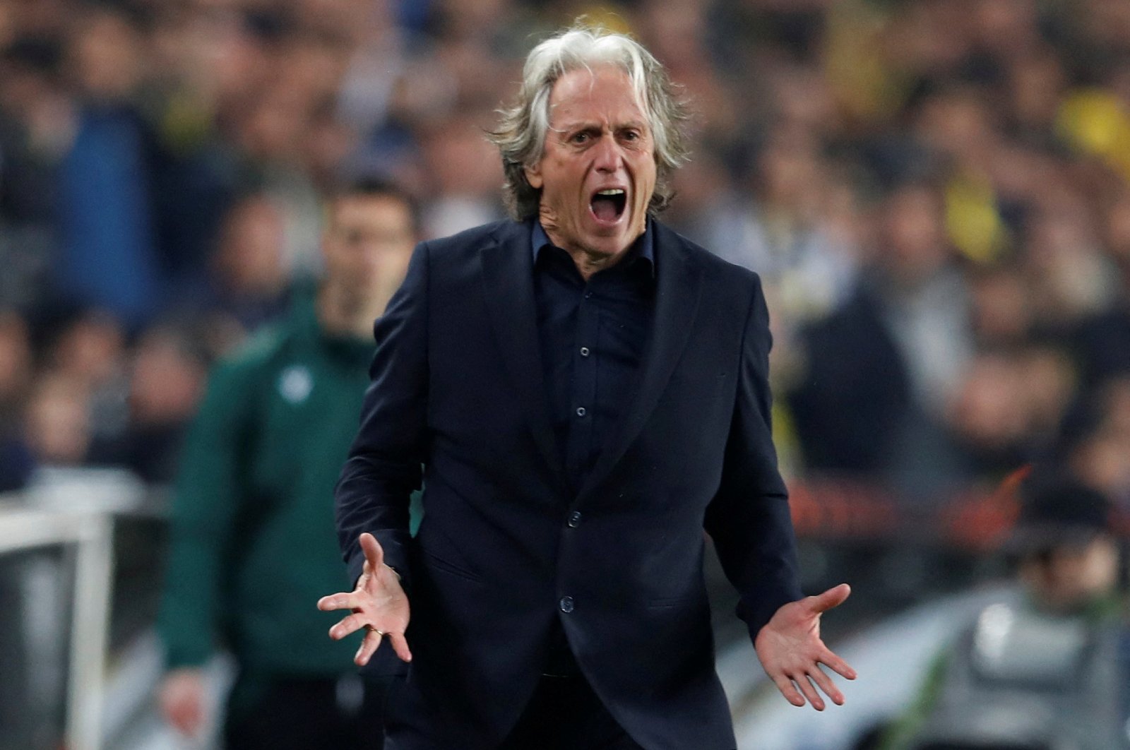 Then Fenerbahçe coach Jorge Jesus reacts during a match in Istanbul, Turkey, March 16, 2023. (Reuters Photo)