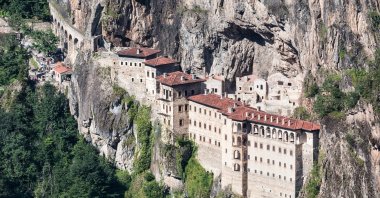 An aerial view of the UNESCO World Heritage Tentative List site Sümela Monastery, Trabzon, northern Türkiye. (Shutterstock Photo)