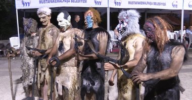People dress in scary costumes to honor cavalrymen of the Ottoman Empire in Bursa, Türkiye, July 3, 2023. (DHA Photo)