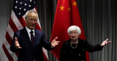 U.S. Treasury Secretary Janet Yellen meets with Chinese Vice Premier Liu He for talks in Zurich, Switzerland, Jan. 18, 2023. (Reuters Photo)