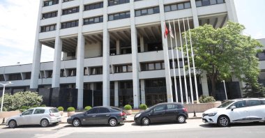 The building of the Central Bank of the Republic of Türkiye is seen in the capital Ankara, Türkiye, June 9, 2023. (AFP Photo)