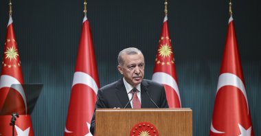 President Recep Tayyip Erdoğan is seen after a Cabinet meeting in the capital Ankara, Türkiye, July 3, 2023 (AA Photo)