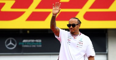 Mercedes' Lewis Hamilton before the Formula One Austrian Grand Prix sprint race at the Red Bull Ring, Spielberg, Austria, July 2, 2023. (Reuters Photo)