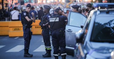 Police officers on guard in Paris, France, July 3, 2023. (EPA Photo)