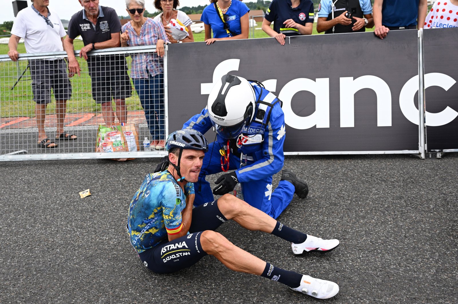 Kemunduran bagi Sanchez saat Tour de France mengalami kecelakaan memaksa penarikan diri