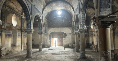 Cracks, fractures, and plaster spills are seen in Armenian Surp Boğos Bedros Church, Kayseri, Türkiye, July 06, 2023. (IHA Photo)