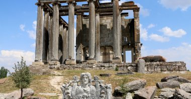 The temple of Zeus in ancient city of Aizanoi, in Kütahya, Türkiye, July 5, 2023. (AA Photo)