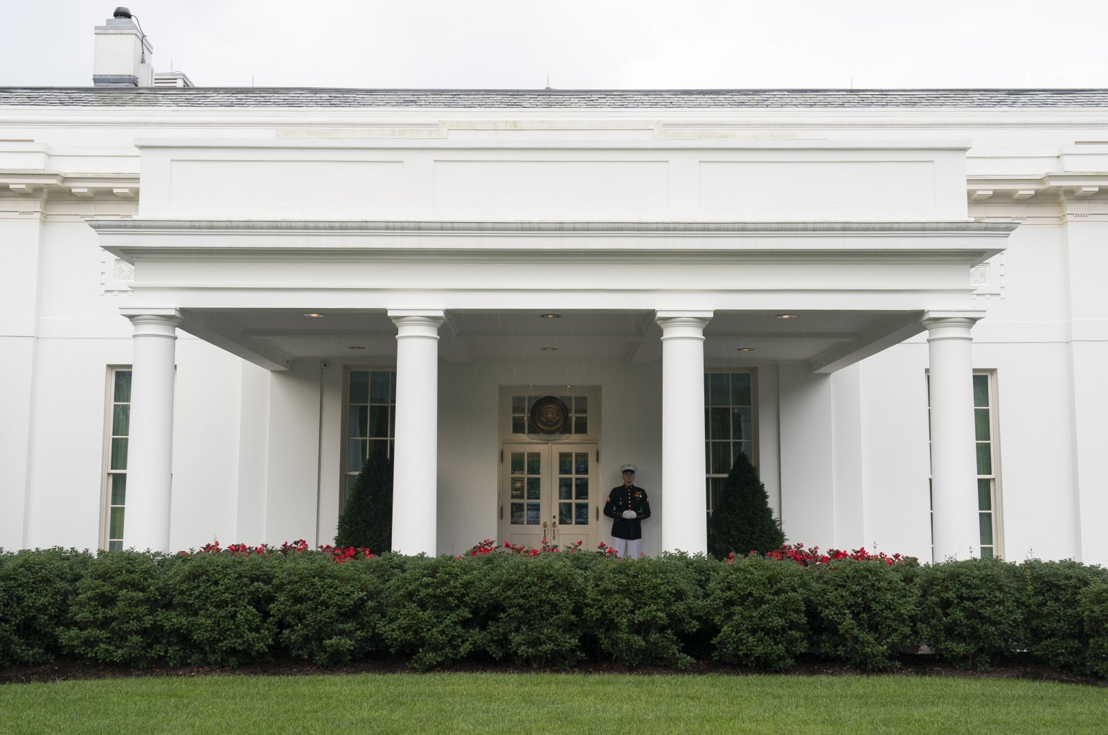 A U.S. Marine stands outside the West Wing of the White House, Washington, D.C., U.S., July 5, 2023. (EPA Photo)