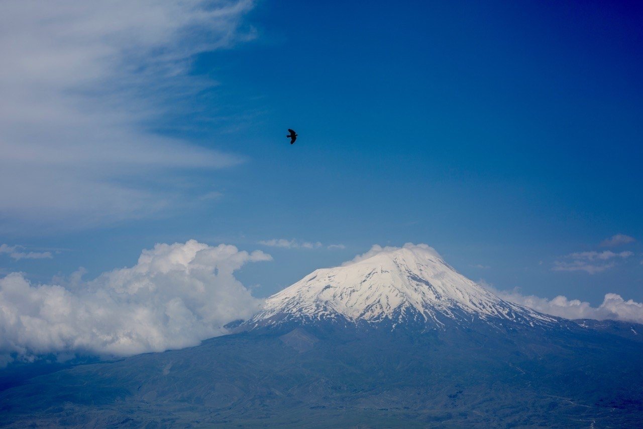 Türkiye&#039;s highest peak Mount Ararat contains 5 square kilometers of glaciers, Ağrı, northeastern Türkiye, June 29, 2023. (IHA Photo)