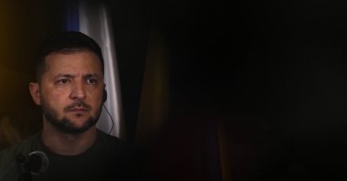 Ukrainian President Volodymyr Zelenskyy attends a news conference at Prague Castle, Prague, Czech Republic, July 6, 2023. (AP Photo)