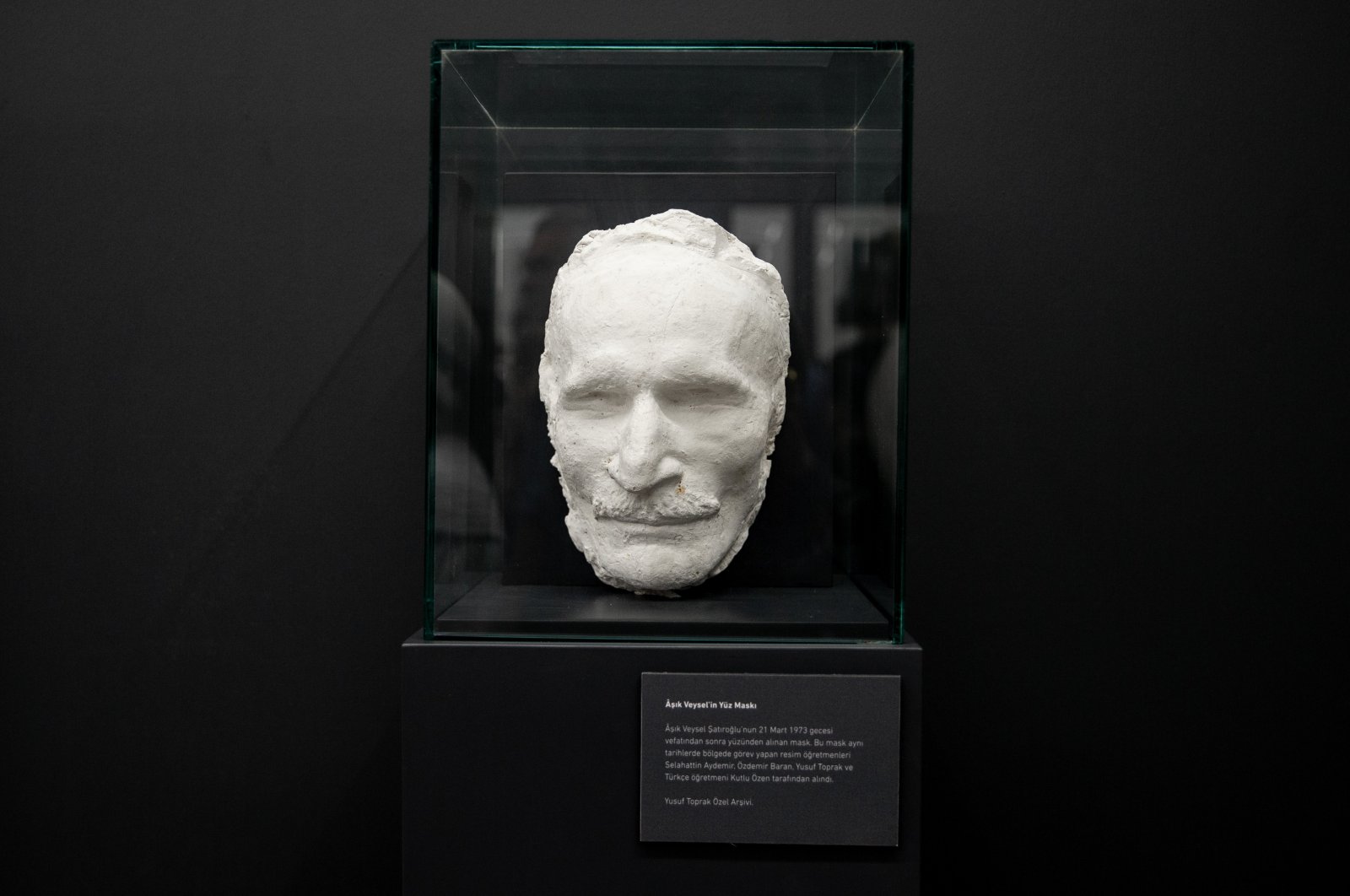 A mask made by artist Yusuf Toprak of Aşık Veysel&#039;s face after his death, Ankara, Türkiye, July 6, 2023. (AA Photo)