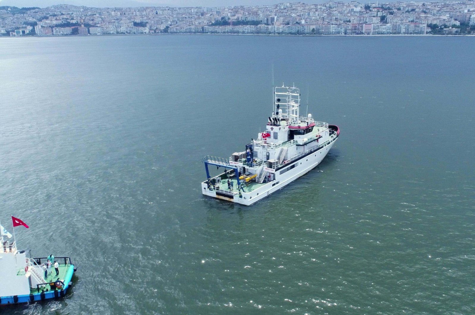 Boats are seen in the gulf of Izmir, Türkiye, July 7, 2023. (DHA Photo)