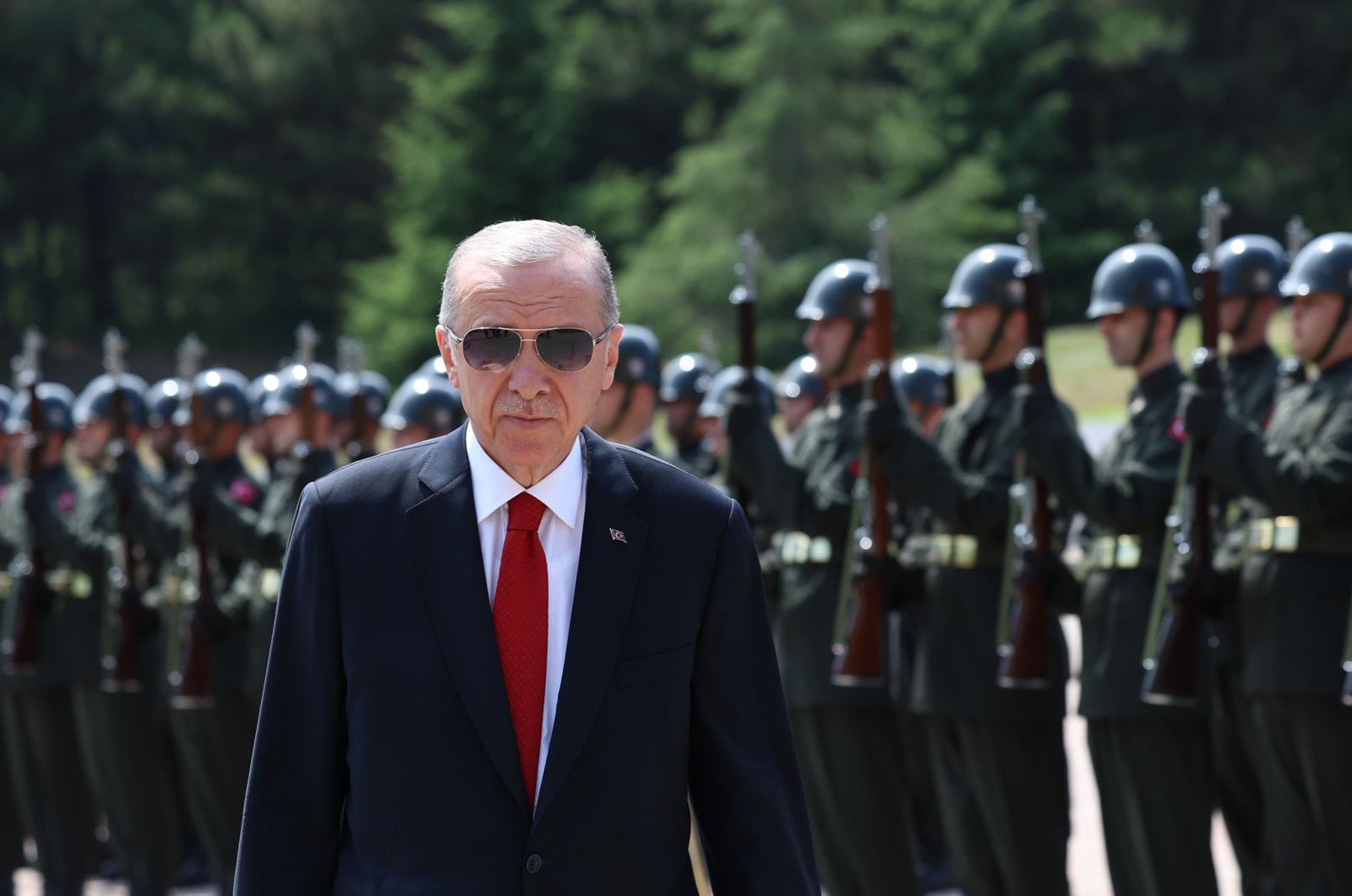 President Recep Tayyip Erdoğan attends a military graduation ceremony in Istanbul, Türkiye, July 7, 2023. (AA Photo)