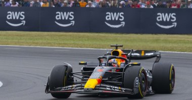 Red Bull's Max Verstappen drives during F1, British Grand Prix at the Silverstone Circuit, Silverstone, U.K., July 8, 202. (AA Photo) 