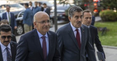 Treasury and Finance Minister Mehmet Şimşek attends ruling Justice and Development Party's (AK Party) Extended Provincial Heads Meeting in AK Party headquarters in Ankara, Türkiye, July 6, 2023. (AA Photo)