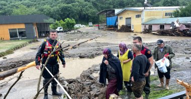 The downpour flooded some houses and businesses in Bartın, Türkiye, July 09, 2023. (AA Photo)