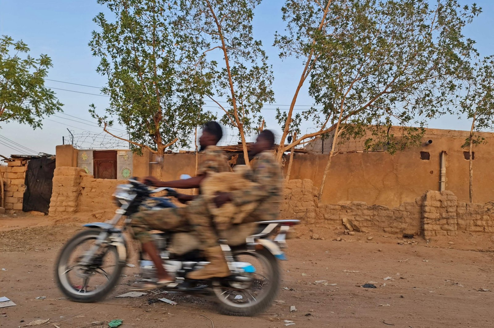 Sudanese army soldiers ride a motorcycle in Khartoum, Sudan, June 26, 2023. (AFP Photo)