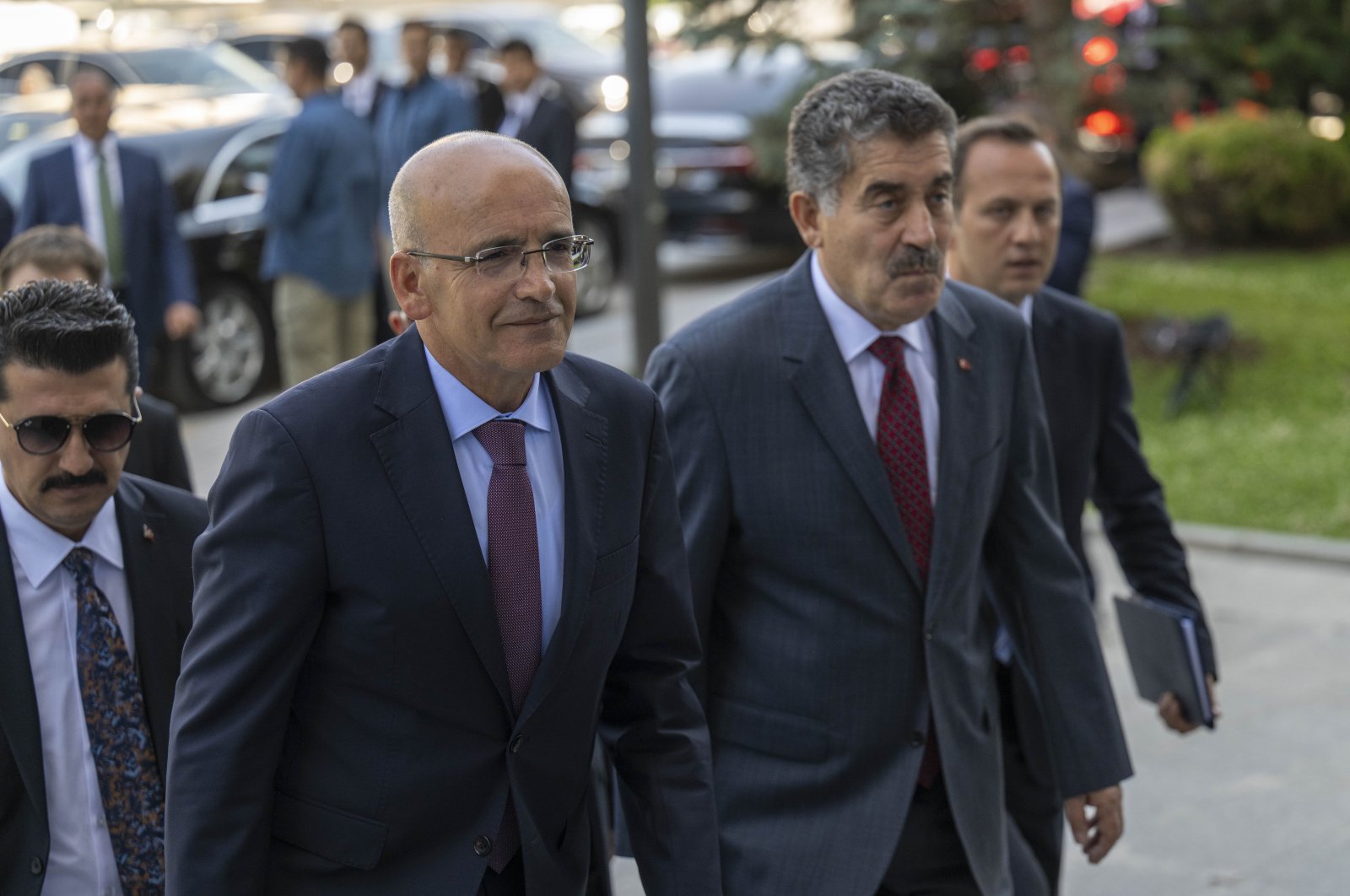 Treasury and Finance Minister Mehmet Şimşek attends ruling Justice and Development Party&#039;s (AK Party) Extended Provincial Heads Meeting in AK Party headquarters in Ankara, Türkiye, July 6, 2023. (AA Photo)
