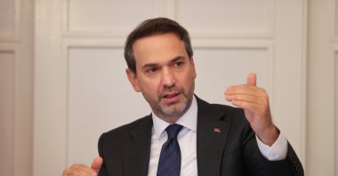 Energy and Natural Resources Minister Alparslan Bayraktar speaks to media representatives at the ministry in the capital Ankara, Türkiye, July 7, 2023 (Courtesy of the ministry)