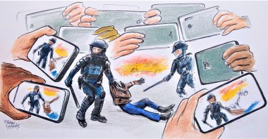 &quot;With new media, people can now use social media to organize in a few hours, creating waves, making it much easier for people to hold the authorities accountable for their actions.&quot; (Illustration by Erhan Yalvaç)