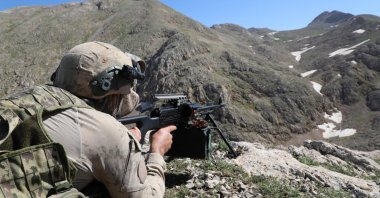 A Turkish soldier participates in a counterterrorism operation in rural Erzincan, eastern Türkiye, July 6, 2023. (AA Photo)