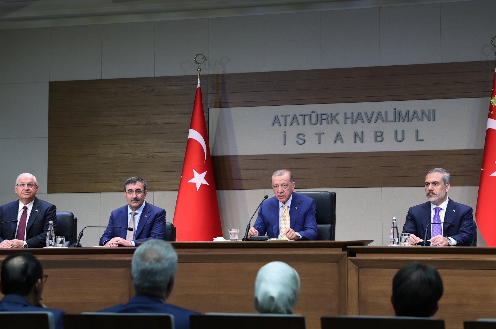 President Recep Tayyip Erdoğan speaks at the news conference, Istanbul, Türkiye, July 10, 2023. (AA Photo)