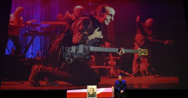 A ceremony was held at the Atatürk Cultural Center (AKM) for the artist Özkan Uğur, who passed away at the age of 69 after a long battle with cancer, Istanbul, Türkiye, July 11, 2023. (AA Photo)