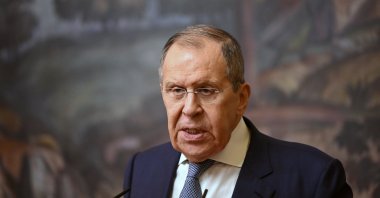 Russian Foreign Minister Sergei Lavrov attends a joint press conference with his Omani counterpart following their talks in Moscow, Russia, July 11, 2023. (EPA Photo)