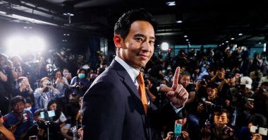 Move Forward Party leader  Pita Limjaroenrat at a press conference, Bangkok, Thailand, May 15, 2023. (Reuters Photo)