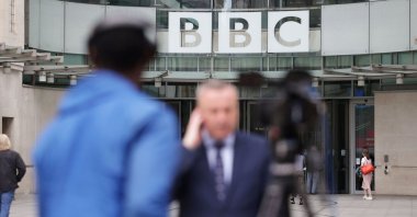 Journalists report outside BBC headquarters in London, Britain, July 12, 2023. REUTERS/Anna Gordon