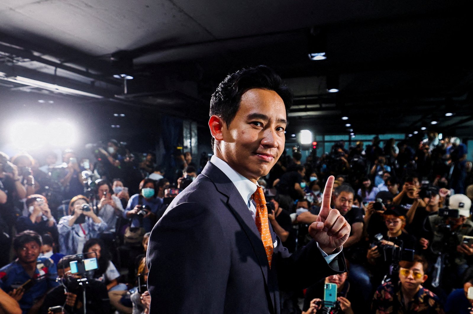Move Forward Party leader  Pita Limjaroenrat at a press conference, Bangkok, Thailand, May 15, 2023. (Reuters Photo)