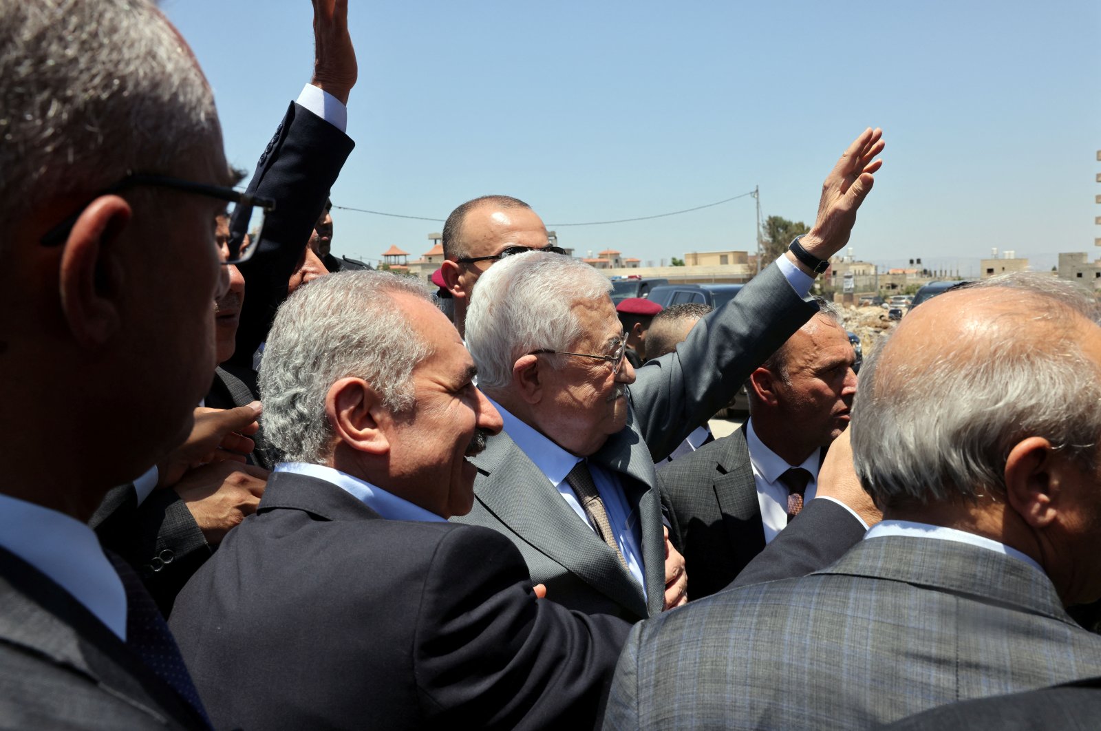 Palestinian President Mahmoud Abbas visits Jenin, in the Israeli-occupied West Bank, Palestine, July 12, 2023. (Reuters )