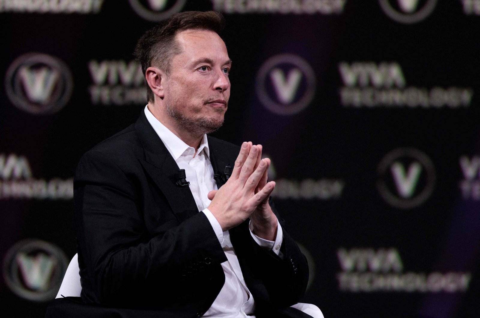 SpaceX, Twitter and electric car maker Tesla CEO Elon Musk attends an event during the Vivatech technology startups and innovation fair at the Porte de Versailles exhibition center in Paris, on June 16, 2023. (AFP File Photo)