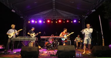 Takeshi&#039;s Cashew performs as part of the "Jazz in the Parks" series of the 30th Istanbul Jazz Festival, Istanbul, Türkiye, July 10, 2023. (IHA Photo)