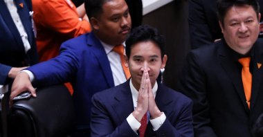 Pita Limjaroenrat, leader of Thailand&#039;s Move Forward Party, reacts at the parliament, in Bangkok, Thailand, July 13, 2023. (Reuters Photo)