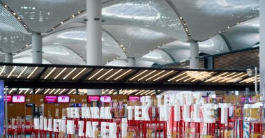 The photo shows the exhibition titled "Heroes of Türkiye's Century" at Istanbul Airport, Türkiye, July 13, 2023. (Photo courtesy of IGA)