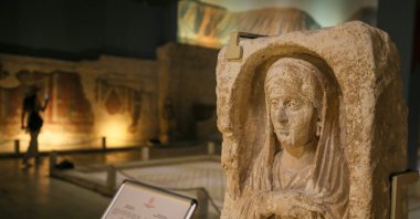 The stele originating from Zeugma is repatriated to Türkiye by Italian authorities, Gaziantep, Türkiye, June 13, 2023. (AA Photo)