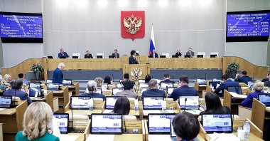 The lower house of Russia&amp;#039;s Parliament is seen as voting in the Duma takes place, Moscow, Russia, July 14, 2023. (Photo by Russia&amp;#039;s State Duma via AFP)
