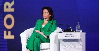 RT editor-in-chief and session moderator Margarita Simonyan attends the St. Petersburg International Economic Forum (SPIEF) in Saint Petersburg, Russia June 17, 2022. (Reuters File Photo)