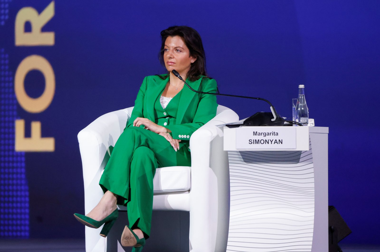 RT editor-in-chief and session moderator Margarita Simonyan attends the St. Petersburg International Economic Forum (SPIEF) in Saint Petersburg, Russia June 17, 2022. (Reuters File Photo)
