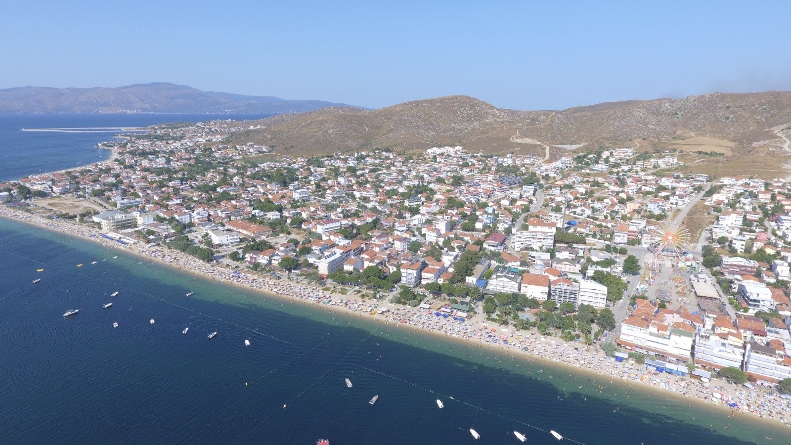 Aerial view of the seacoast of Avşa Island, Balıkesir, northwestern Türkiye, July 16, 2023. (DHA Photo)