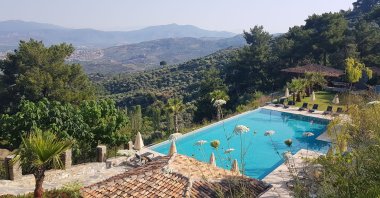 A view of a pool at the Ephesus Retreat Center, in Izmir, Türkiye, July 2, 2023. (Photo by Leyla Yvonne Ergil)